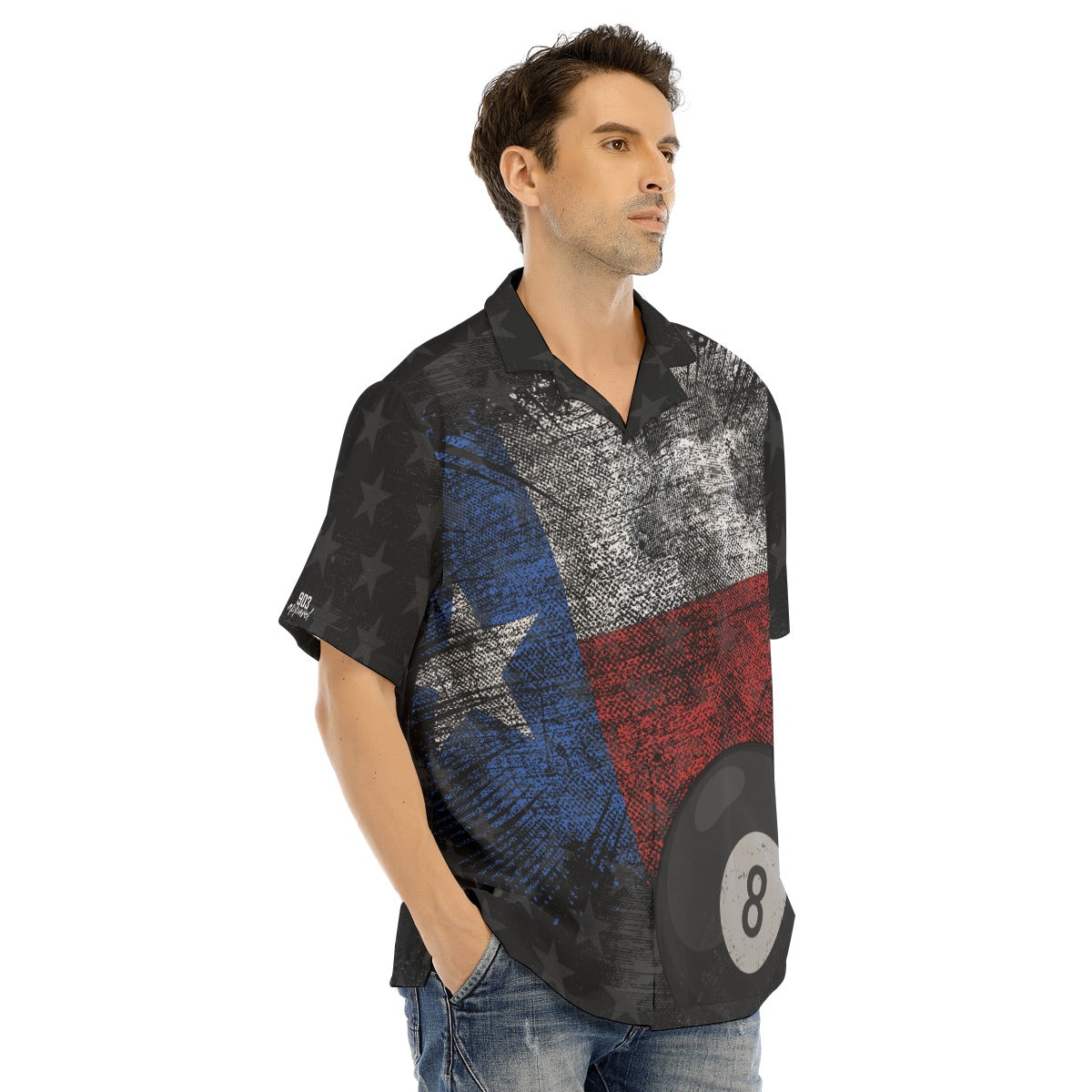 Texas Grunge 8 Ball Button Down